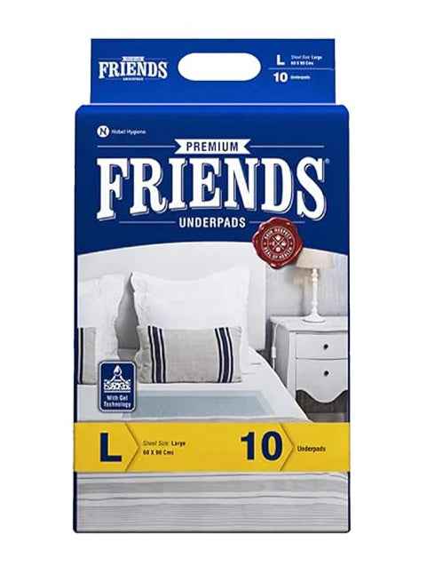 FRIENDS PREMIUM UNDERPADS FOR ADULTS 10`S - PACK OF 3