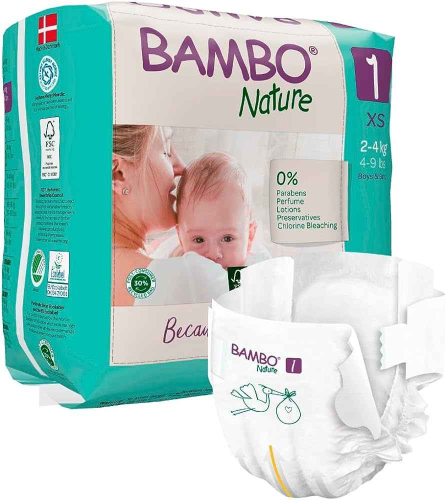BAMBO NATURE PREMIUM BABY DIAPER TAPE STYLE XS 22'S (2-4KG)