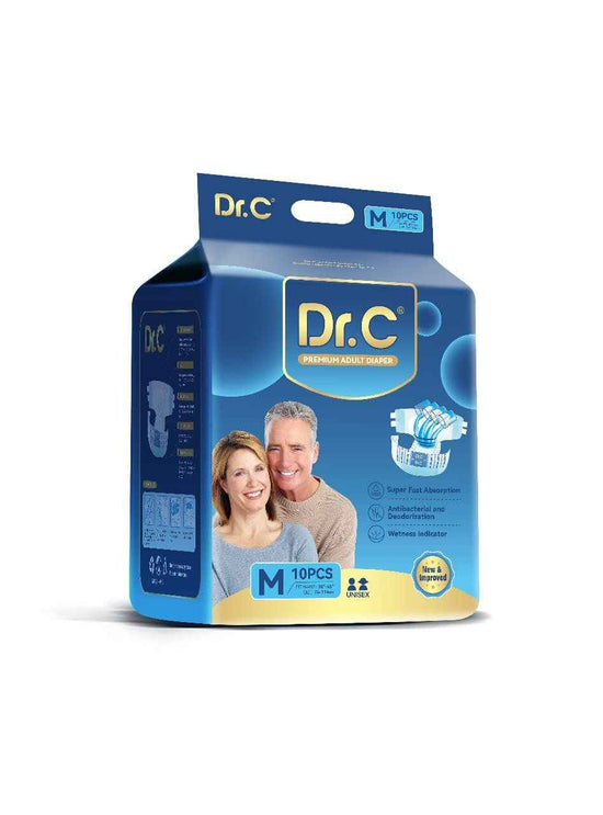 DR.C ADULT DIAPER STICKING TYPE MEDIUM 10`S - PACK OF 3