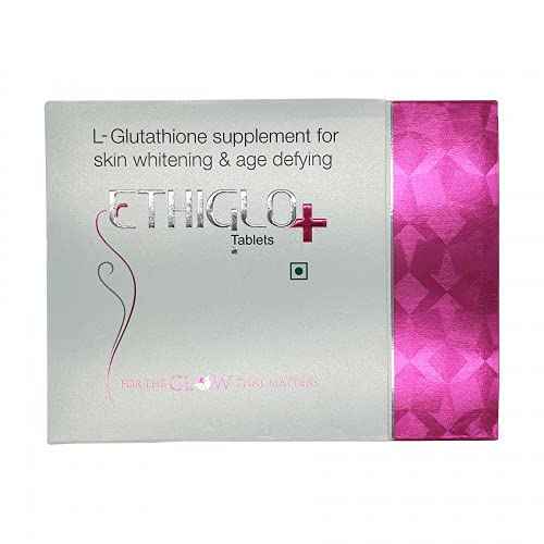ETHIGLO+TABLETS(L-GLUTATHIONE SUPPLEMENT FOR SKIN WHITENING & AGE DEFYING-60N